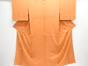 駒絽カットワーク　片輪車模様一つ紋付け下げ色無地着物